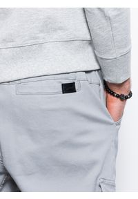 Ombre Clothing - Spodnie męskie joggery P1026 - szare - XXL. Kolor: szary. Materiał: bawełna, elastan #4