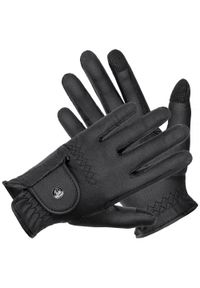 EQUESTRIAN QUEEN - Rękawiczki jeździeckie Equestrian Queen Zanzibar profesjonalne. Kolor: czarny. Sport: jeździectwo #1
