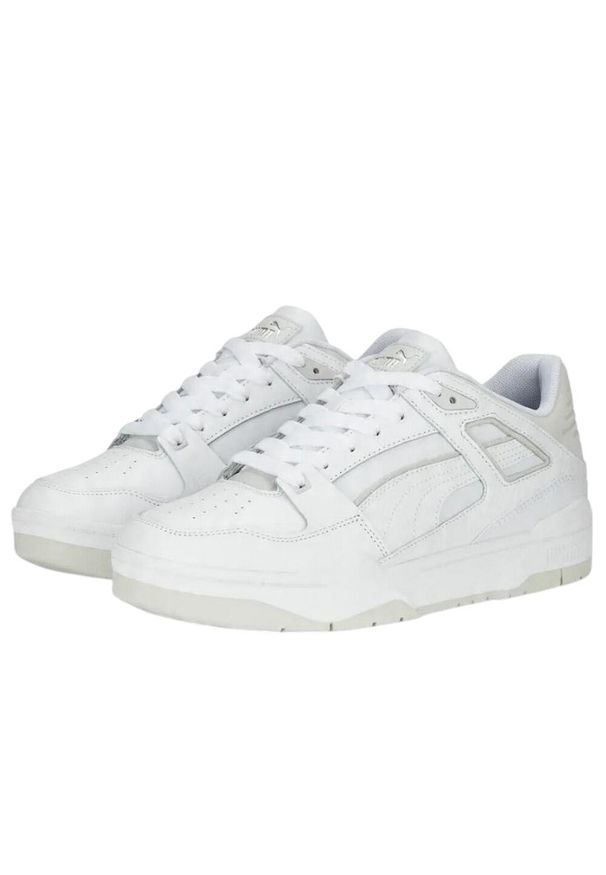 Puma - Męskie Skórzane Buty Sportowe Slipstream. Kolor: biały. Materiał: skóra. Sport: turystyka piesza