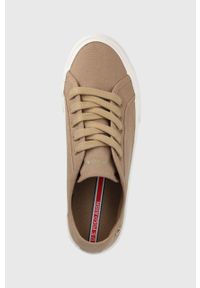 U.S. Polo Assn. tenisówki damskie kolor brązowy. Nosek buta: okrągły. Zapięcie: sznurówki. Kolor: brązowy. Materiał: guma