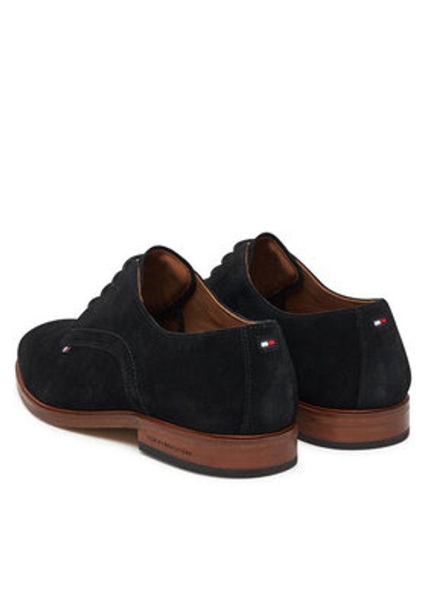 TOMMY HILFIGER - Tommy Hilfiger Półbuty Dress FM0FM05725 Czarny. Kolor: czarny. Materiał: skóra, zamsz