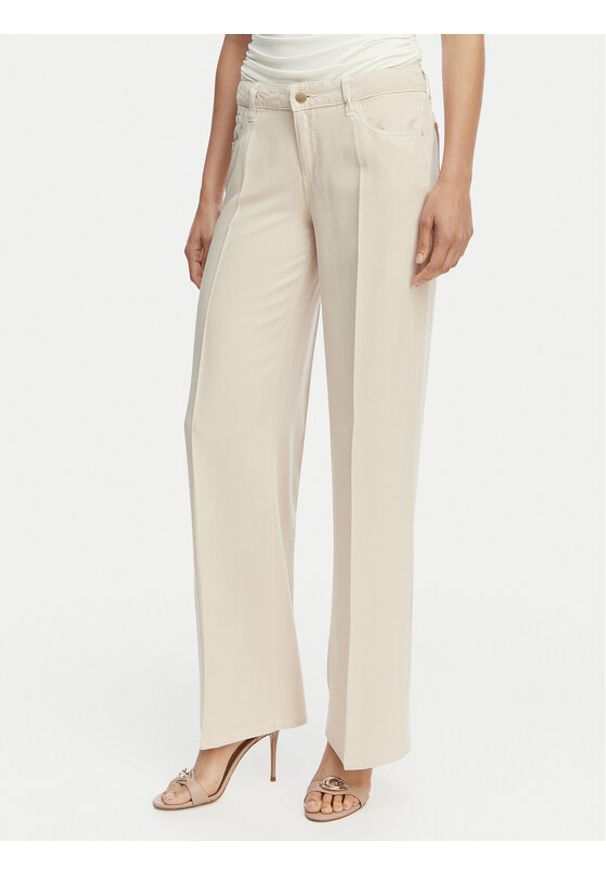 Guess Jeansy W4GA96 WDP85 Kremowy Wide Leg. Kolor: kremowy
