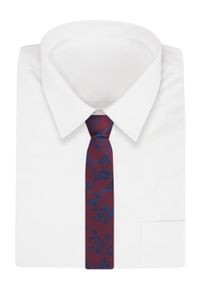 Męski Krawat - Angelo di Monti - Bordo, Motyw Roślinny. Kolor: czerwony. Materiał: tkanina. Styl: wizytowy, elegancki