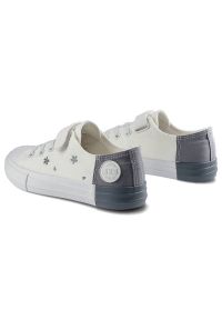 Big-Star - Białe Trampki Big Star Dziecięce Buty Na Rzep. Okazja: na spacer, na uczelnię. Zapięcie: rzepy. Kolor: szary. Materiał: guma, materiał. Szerokość cholewki: normalna. Wzór: nadruk, kwiaty, aplikacja. Styl: młodzieżowy, wizytowy #6
