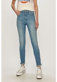 Wrangler - Jeansy High Rise Skinny. Stan: podwyższony. Kolor: niebieski #1