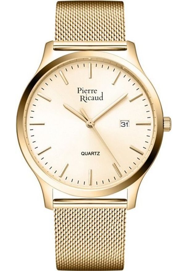 Zegarek Pierre Ricaud Zegarek męski Pierre Ricaud P91094.1111Q złoty. Kolor: złoty