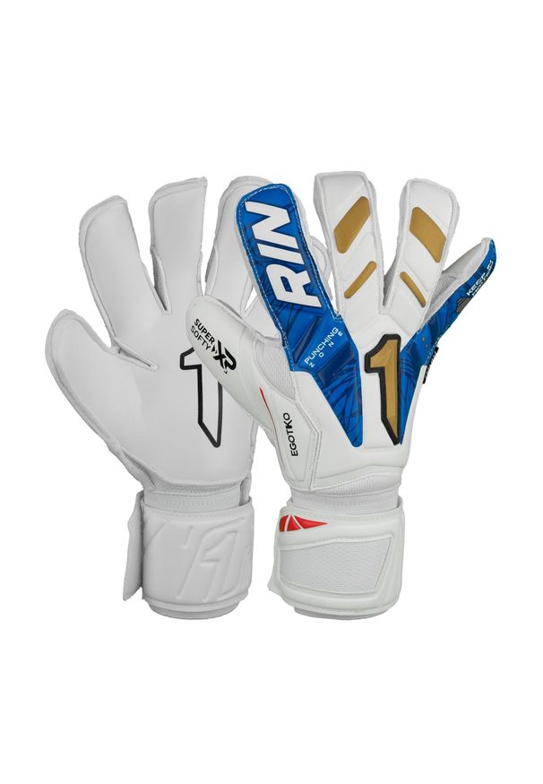 RINAT - Dziecięce rękawice bramkarskie Rinat Egotiko Vengador Prime. Kolor: biały. Sport: piłka nożna