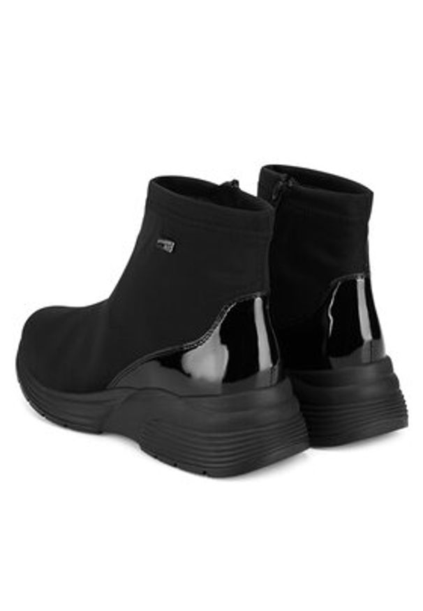 Remonte Botki D6677-03 Czarny. Kolor: czarny. Materiał: materiał