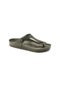 Japonki damskie Birkenstock Gizeh Eva. Zapięcie: bez zapięcia. Kolor: zielony, wielokolorowy, brązowy. Materiał: materiał, syntetyk. Szerokość cholewki: normalna. Sport: turystyka piesza