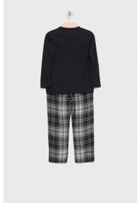 Abercrombie & Fitch piżama dziecięca kolor czarny gładka. Kolor: czarny. Długość: długie. Wzór: gładki #3