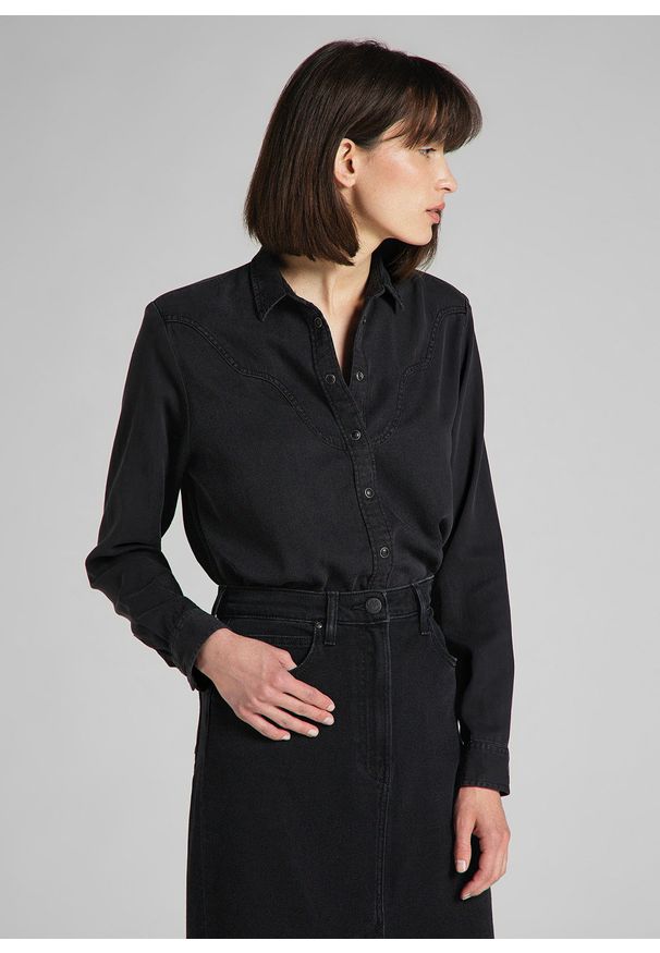 Lee - LEE WESTERN SHIRT DAMSKA KOSZULA DŁUGI RĘKAW BLACK L45DZH01 112140147. Długość rękawa: długi rękaw. Długość: długie