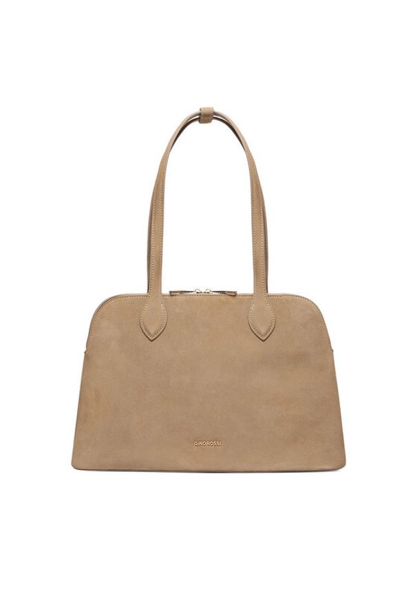 Gino Rossi - GINO ROSSI Torebka EO-LA482-7019-1 Beżowy. Kolor: beżowy. Materiał: zamszowe, skórzane