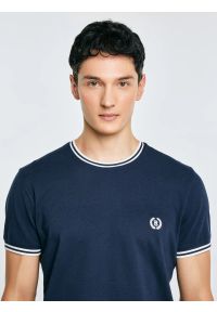 Big-Star - Koszulka męska z kontrastowym wykoŅczeniem grantowa Polias 403. Okazja: na co dzień. Kolor: niebieski. Materiał: bawełna, jeans. Wzór: haft, ze splotem. Styl: sportowy, klasyczny, casual, elegancki #6