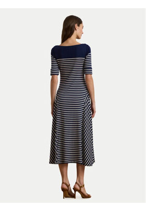 Lauren Ralph Lauren - LAUREN RALPH LAUREN Sukienka codzienna 250957728002 Granatowy Regular Fit. Okazja: na co dzień. Kolor: niebieski. Materiał: bawełna. Typ sukienki: proste. Styl: casual