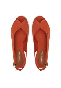 TOMMY HILFIGER - Tommy Hilfiger Espadryle Flag Mid Wedge Espad Slingback FW0FW08595 Pomarańczowy. Kolor: pomarańczowy. Materiał: materiał