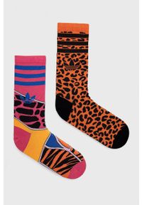 adidas Originals skarpetki x Rich Mnisi (2-pack) HC9541 kolor pomarańczowy. Kolor: pomarańczowy. Materiał: materiał #1