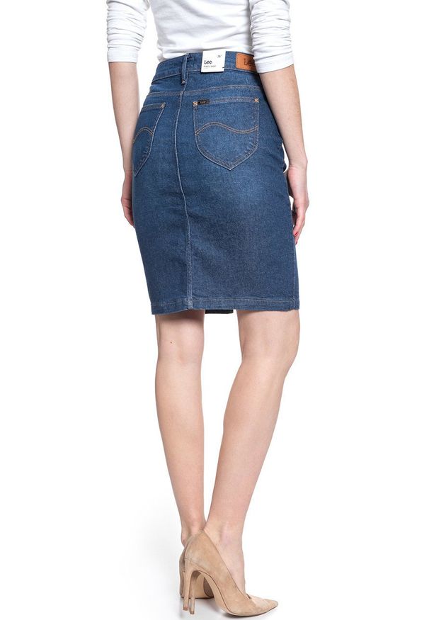 Lee - SPÓDNICA JEANSOWA LEE PENCIL SKIRT DARK GARNER L38GDJUV 112108166. Materiał: jeans