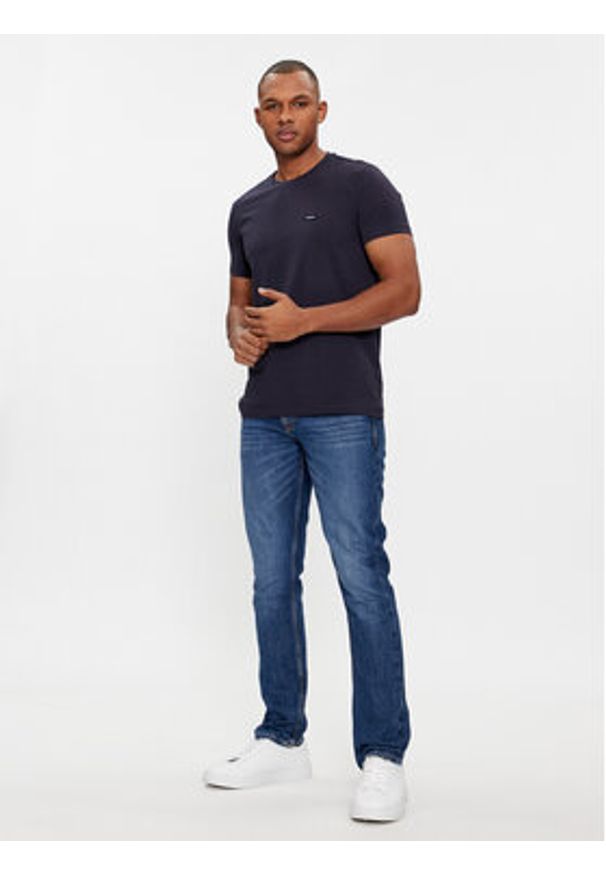 Calvin Klein T-Shirt K10K112724 Granatowy Slim Fit. Kolor: niebieski. Materiał: bawełna