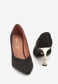 Born2be - Czarne Szpilki Vices ze Skórzaną Wkładką i Cyrkoniami Afirrive. Okazja: na imprezę. Kolor: czarny. Materiał: skóra. Obcas: na szpilce. Styl: glamour, elegancki. Wysokość obcasa: średni