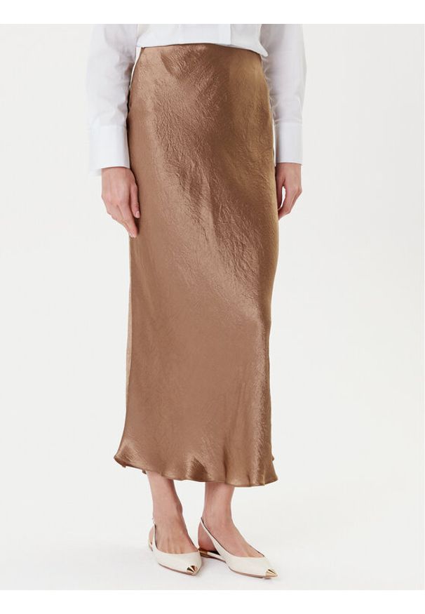 Marella Spódnica midi Pomez 2525106041 Brązowy Regular Fit. Kolor: brązowy. Materiał: syntetyk