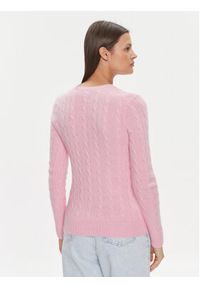 Polo Ralph Lauren Sweter 211910422015 Różowy Regular Fit. Typ kołnierza: polo. Kolor: różowy. Materiał: wełna
