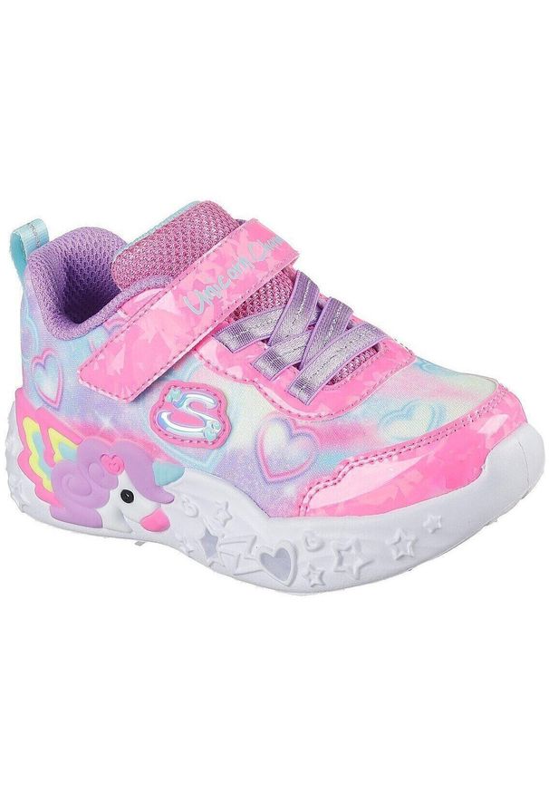 skechers - Buty sportowe dla dzieci Skechers S Lights unicorn Charmer lil. Okazja: na co dzień. Kolor: różowy. Materiał: materiał