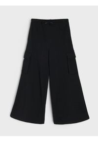 Sinsay - Spodnie wide leg - czarny. Kolor: czarny #1