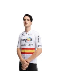 SIROKO - Męska koszulka kolarska z krótkim rękawem Burgos Burpellet BH x Siroko Siroko. Kolor: biały. Długość rękawa: krótki rękaw. Długość: krótkie. Sport: kolarstwo #1