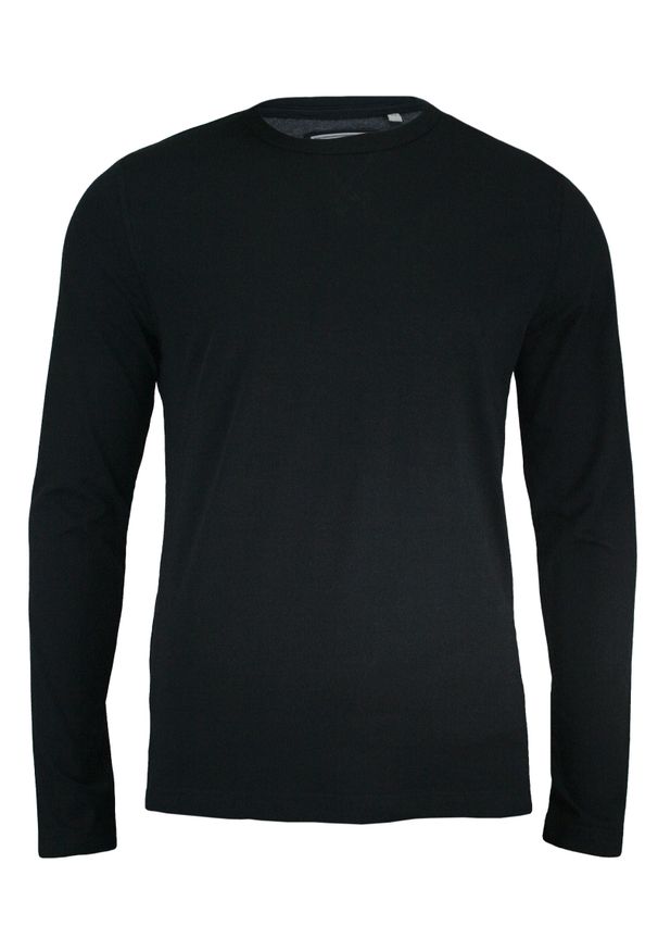 Czarny T-shirt (Koszulka) - Długi Rękaw, Longsleeve - 100% BAWEŁNA - Brave Soul, Męski. Okazja: na co dzień. Kolor: czarny. Materiał: bawełna. Długość rękawa: długi rękaw. Długość: długie. Styl: casual
