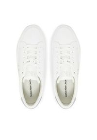 Calvin Klein Jeans Sneakersy Vulc Flatf Lth Silver Logo Tag YW0YW01877 Biały. Kolor: biały. Materiał: skóra #5