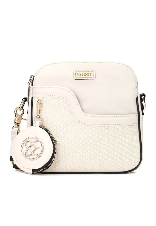 Kazar - Listonoszka damska w kolorze złamanej bieli. Materiał: skórzane. Styl: klasyczny