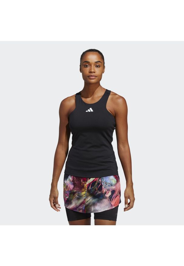 Adidas - Tennis Y-Tank Top. Kolor: czarny. Materiał: materiał. Długość rękawa: bez rękawów
