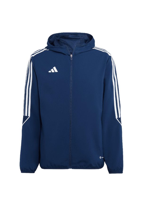 Adidas - Kurtka piłkarska męska adidas Tiro 23 League Windbreaker. Kolor: niebieski. Sport: piłka nożna
