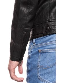 Wrangler - KURTKA SKÓRZANA WRANGLER PU LEATHER JACKET BLACK W4744VI01. Okazja: na co dzień. Kolor: czarny. Materiał: jeans, skóra ekologiczna. Styl: casual #3