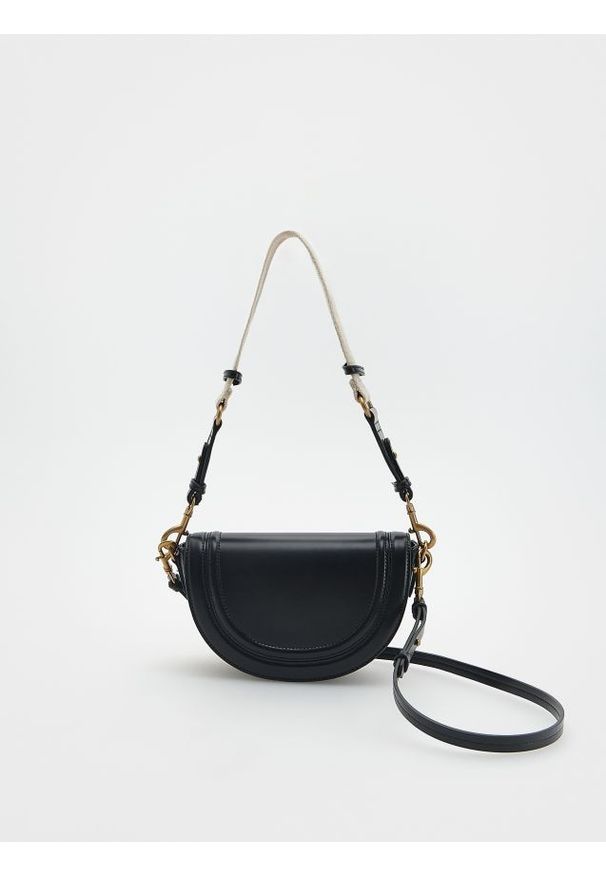 Reserved - Torebka crossbody - czarny. Kolor: czarny. Materiał: skórzane