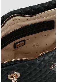 Guess - GUESS Czarna damska torebka Everlee Tote. Kolor: czarny. Materiał: skórzane. Styl: elegancki #8