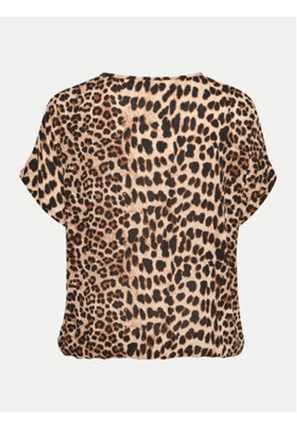 Kaffe T-Shirt Amber 10508257 Brązowy Relaxed Fit. Kolor: brązowy. Materiał: wiskoza
