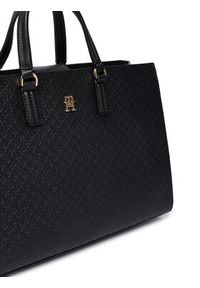 TOMMY HILFIGER - Tommy Hilfiger Torebka Th Daily Satchel Mono AW0AW18418 Czarny. Kolor: czarny. Materiał: skórzane #4