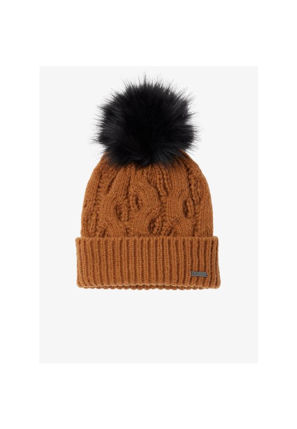 columbia - Czapka zimowa damska Columbia Boundless Days Cable Knit Pom Beanie - camel brown. Kolor: brązowy. Sezon: zima