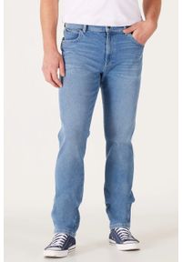 Wrangler - WRANGLER TEXAS SLIM MĘSKIE SPODNIE JEANSOWE BLUE MOON W12SU8392