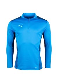 Bluza Puma Teamcup 14 Zip Top, Mężczyźni. Kolor: niebieski. Materiał: poliester, materiał