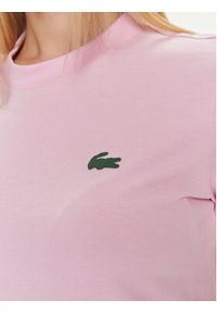 Lacoste T-Shirt TF9246 Różowy Regular Fit. Kolor: różowy. Materiał: bawełna