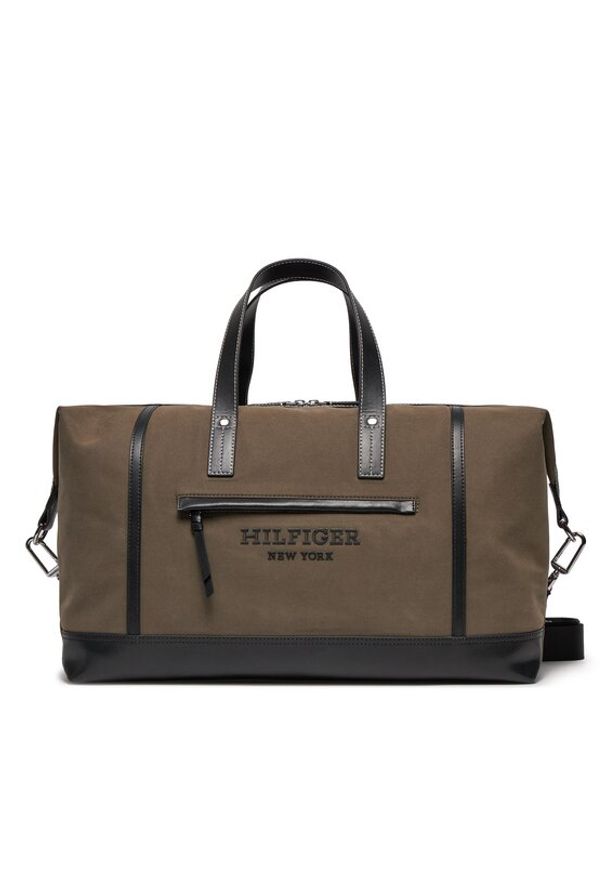 TOMMY HILFIGER - Tommy Hilfiger Torba Th Prep Classic Duffle AM0AM11814 Khaki. Kolor: brązowy. Materiał: materiał