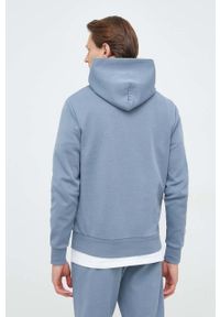 Calvin Klein bluza męska kolor niebieski z kapturem gładka. Typ kołnierza: kaptur. Kolor: niebieski. Materiał: dzianina. Wzór: gładki #3