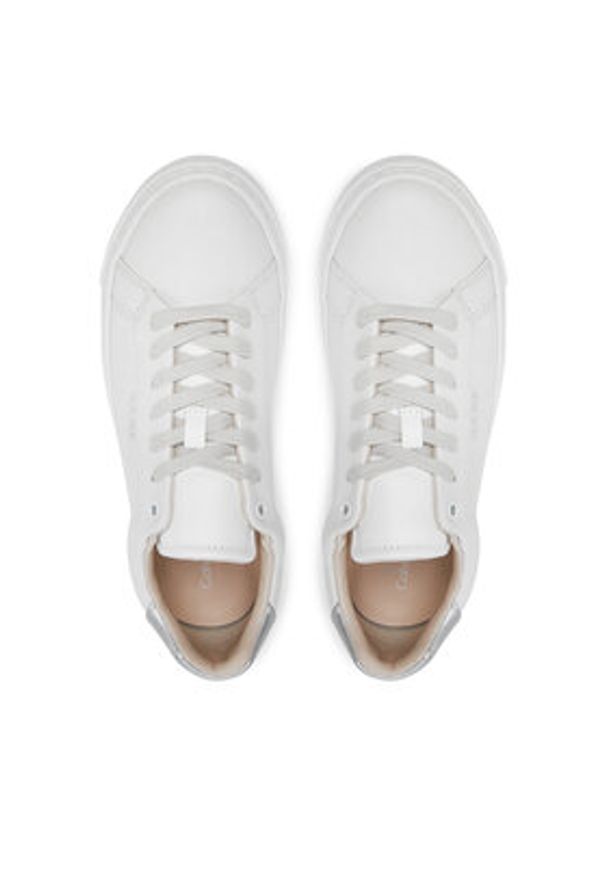 Calvin Klein Sneakersy Cupsole Lace Up W/Ml HW0HW02288 Biały. Kolor: biały. Materiał: skóra