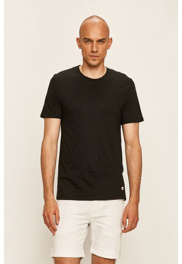 Champion - T-shirt (2-pack). Okazja: na co dzień. Kolor: czarny. Materiał: materiał. Styl: casual