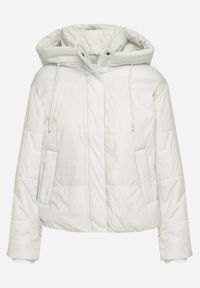 Born2be - Miętowa Pikowana Kurtka z Kapturem i Lekkim Ociepleniem Ninirila. Okazja: na spacer. Typ kołnierza: kaptur. Kolor: miętowy. Materiał: jeans. Długość: krótkie. Styl: klasyczny, elegancki #6