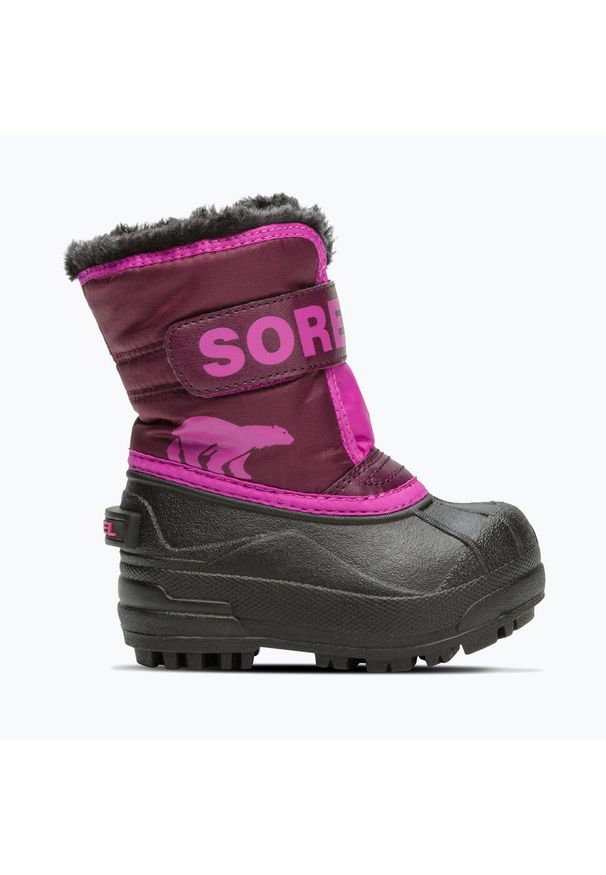 sorel - Śniegowce dziecięce Sorel Snow Commander. Kolor: czerwony, wielokolorowy, brązowy