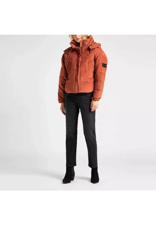 Lee - LEE PUFFER JACKET DAMSKA KURTKA SZTRUKSOWA BURNT OCRA L56VMGOM 112113113. Materiał: sztruks