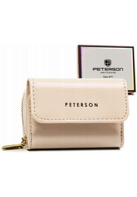 Portfel kremowy Peterson PTN 011-LAK. Kolor: kremowy. Materiał: skóra ekologiczna
